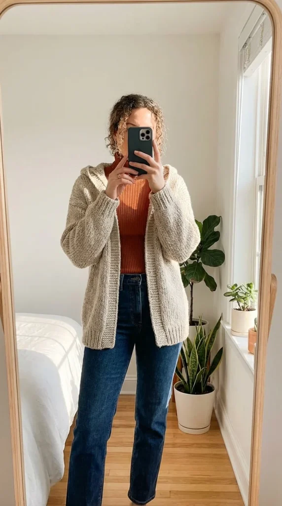 Hooded crochet jacket women