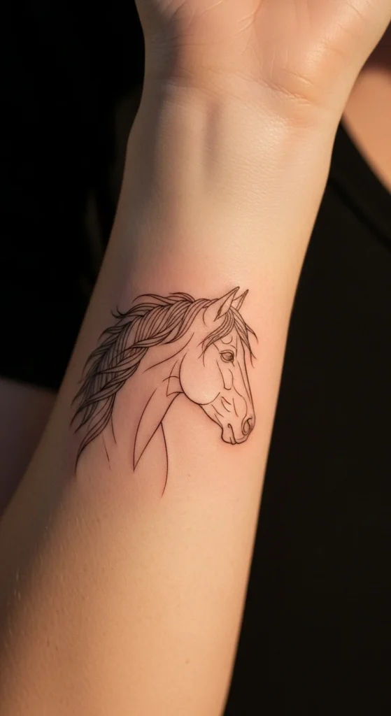 Horse head tattoo profile