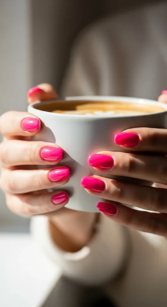Hot pink French tips