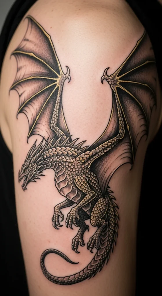 Hungarian Horntail dragon tattoo