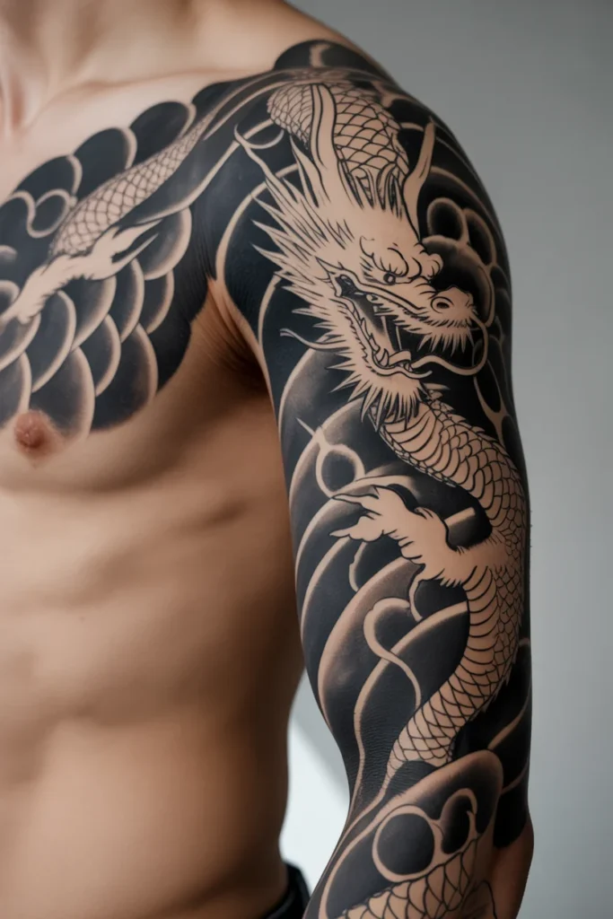 Japanese dragon sleeve cover up