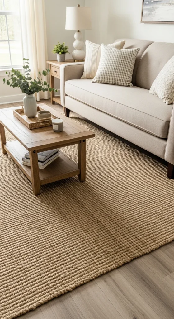 Jute farmhouse area rug