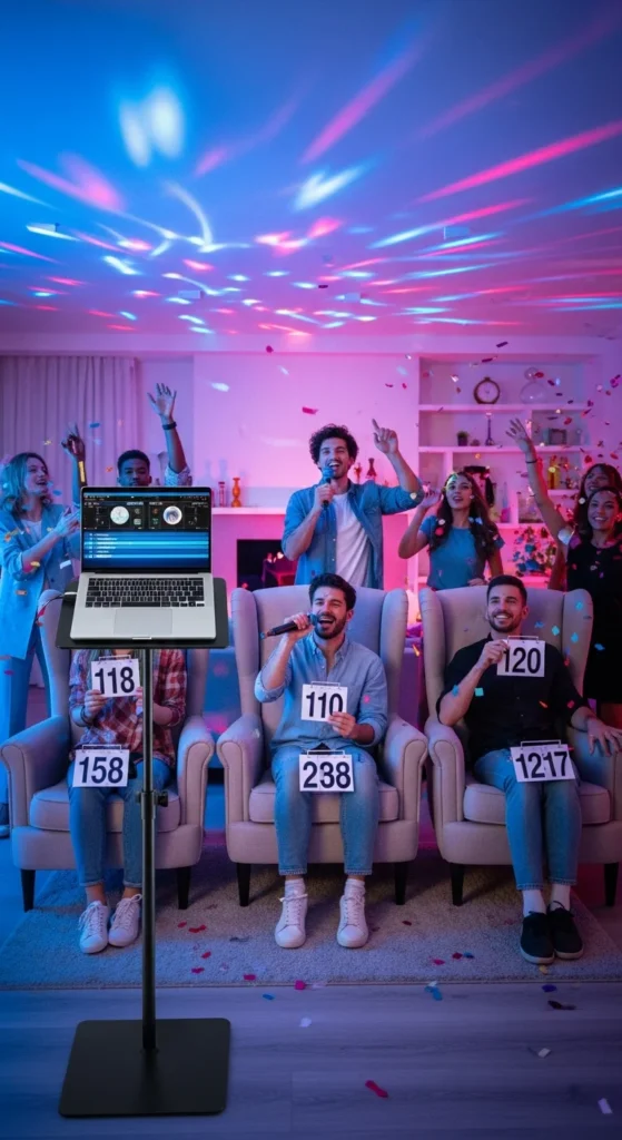 K-pop karaoke party setup