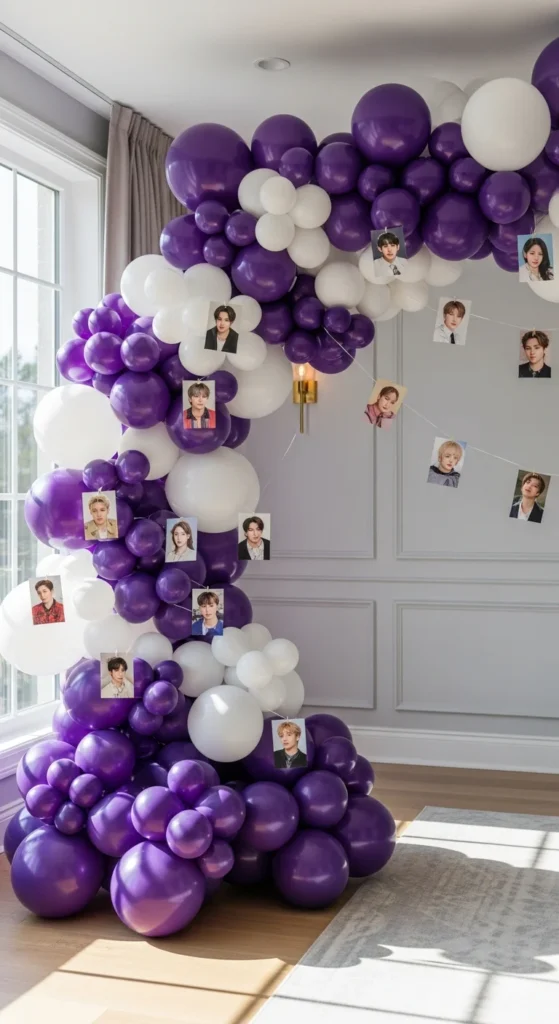 K-pop party balloon arch