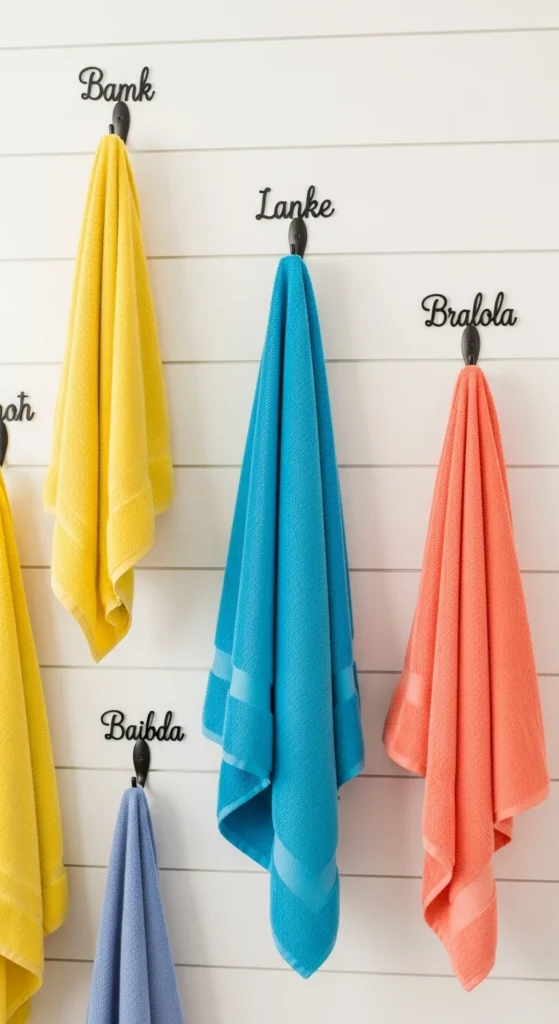 Kids shared bathroom organization