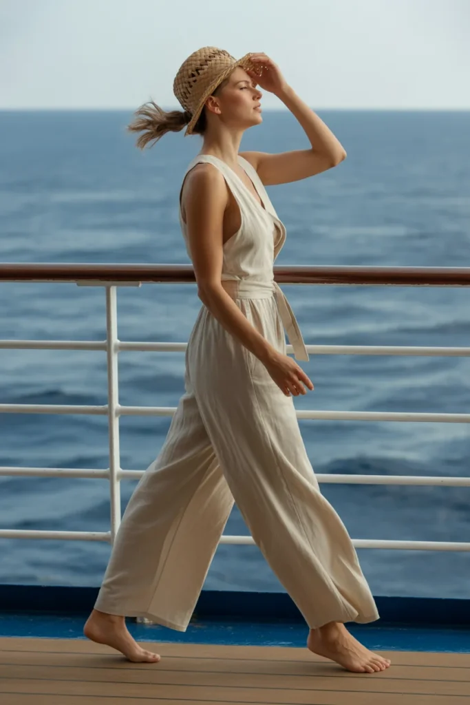 Linen jumpsuit cruise outfit