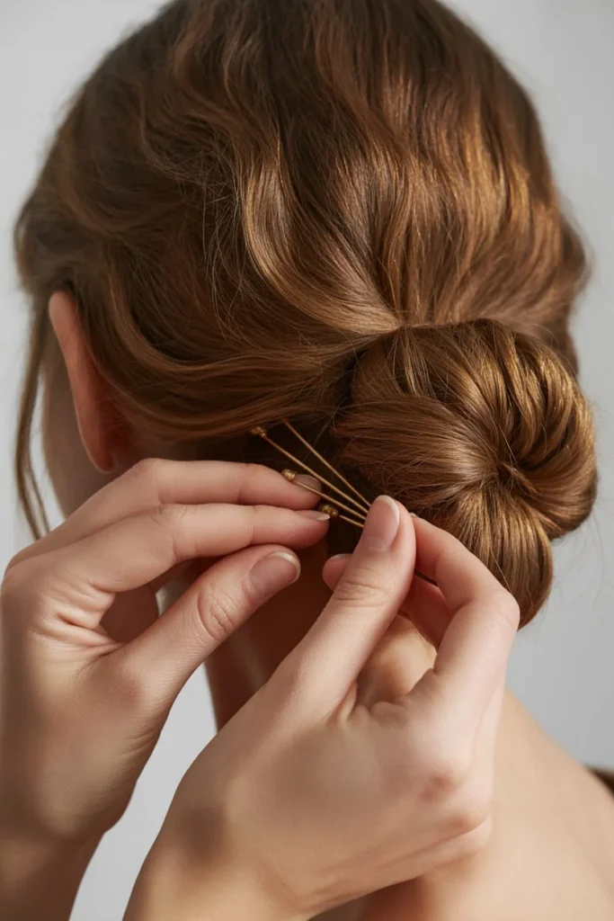 Low bun school hairstyle