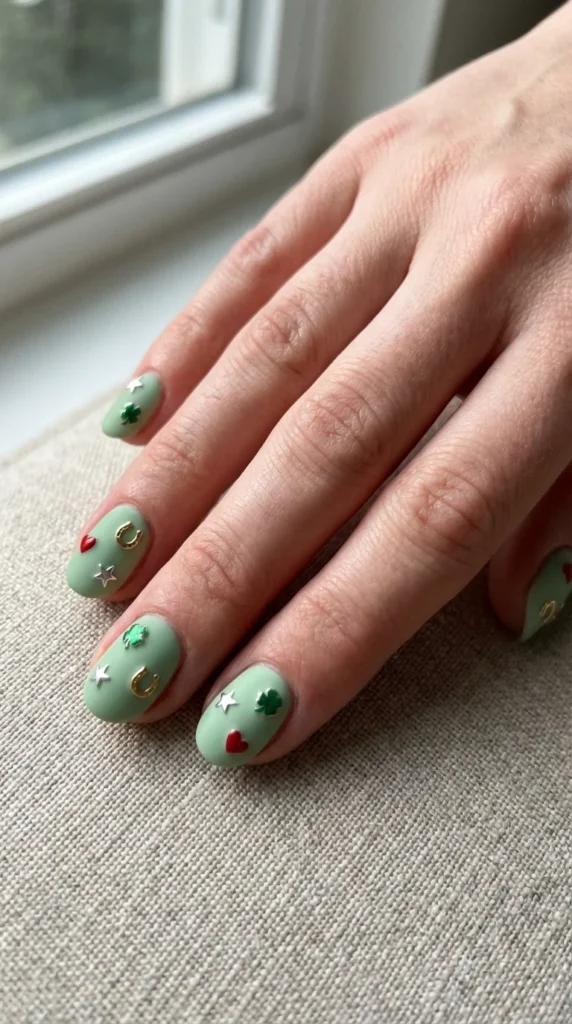 Lucky charm nail art pastel