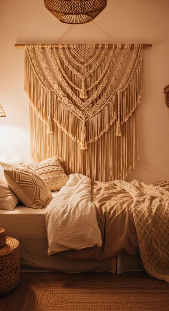 Macramé wall art bedroom décor