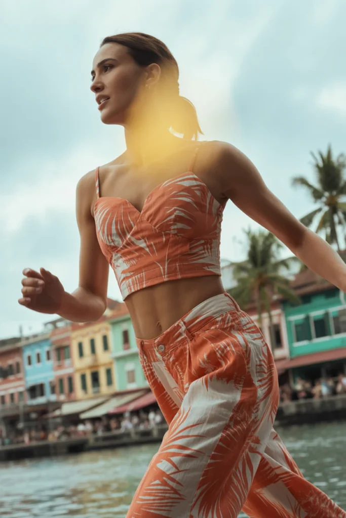 Matching set cruise tropical outfit