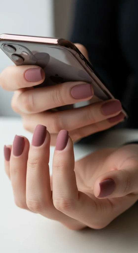 Matte mauve nails