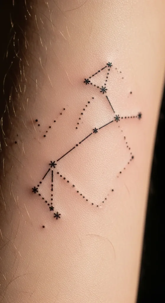 Minimalist constellation tattoo design