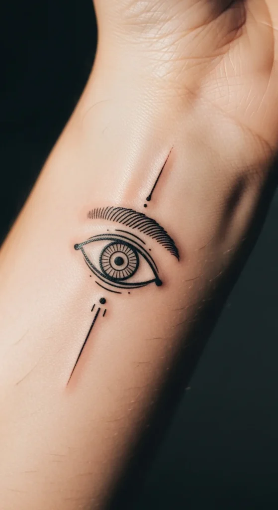 Minimalist third eye tattoo