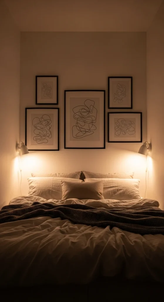Minimalist wall art small bedroom