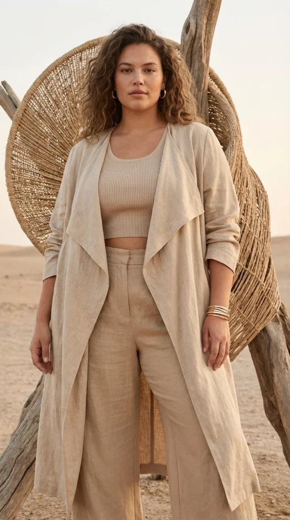 Monochrome plus size festival neutrals