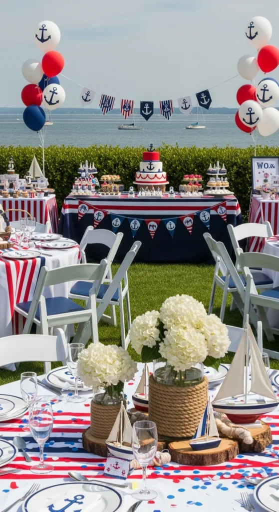 Nautical baby shower decorations
