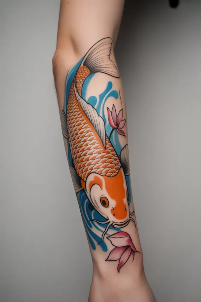 Neo trad koi fish design