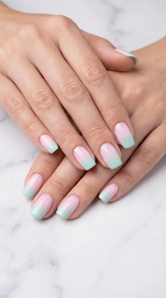 Pastel ombre Easter manicure