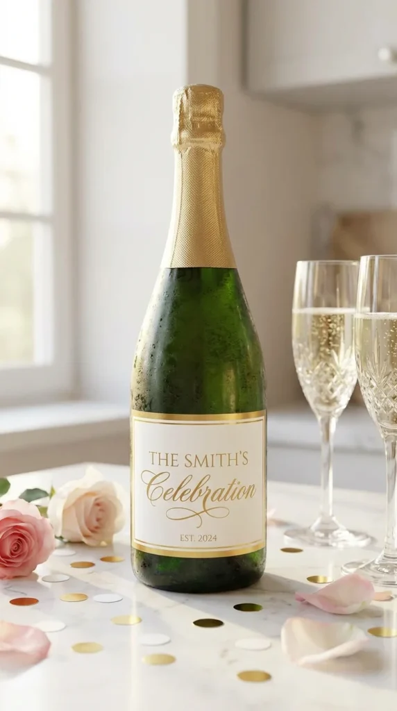 Personalized champagne bottle — spinster party gift