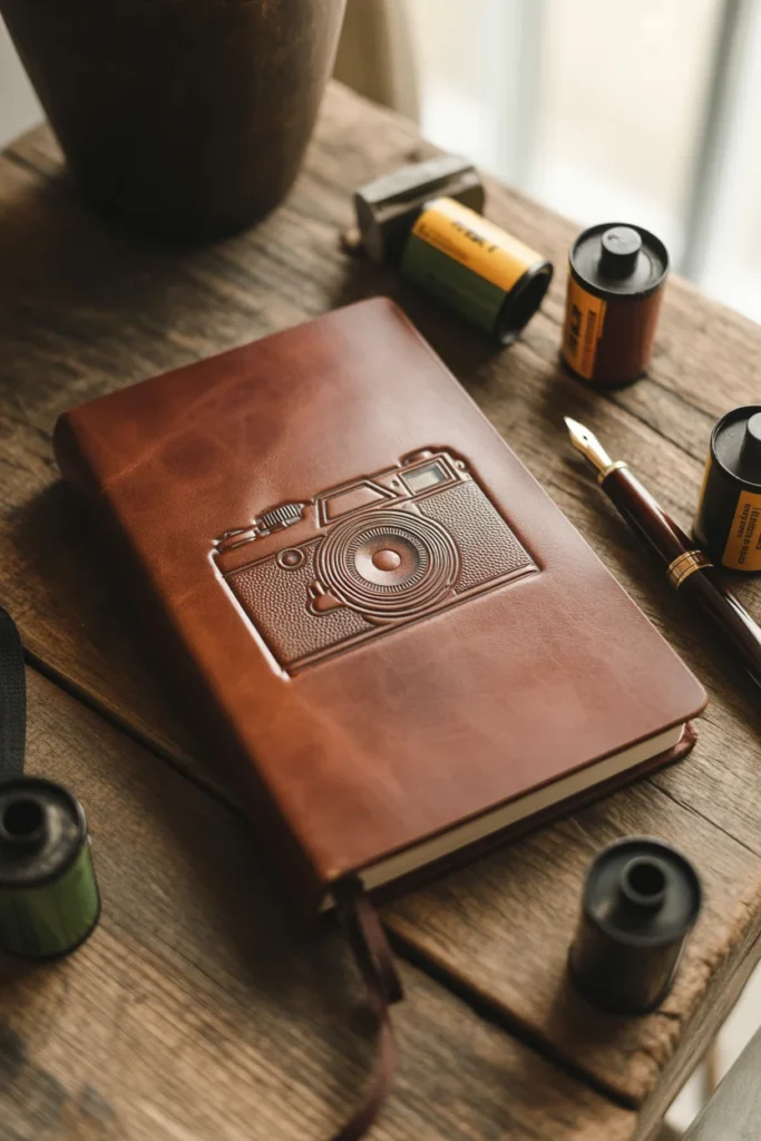 Photography lover leather journal