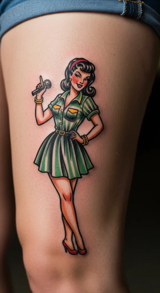 Pin-up girl tattoo