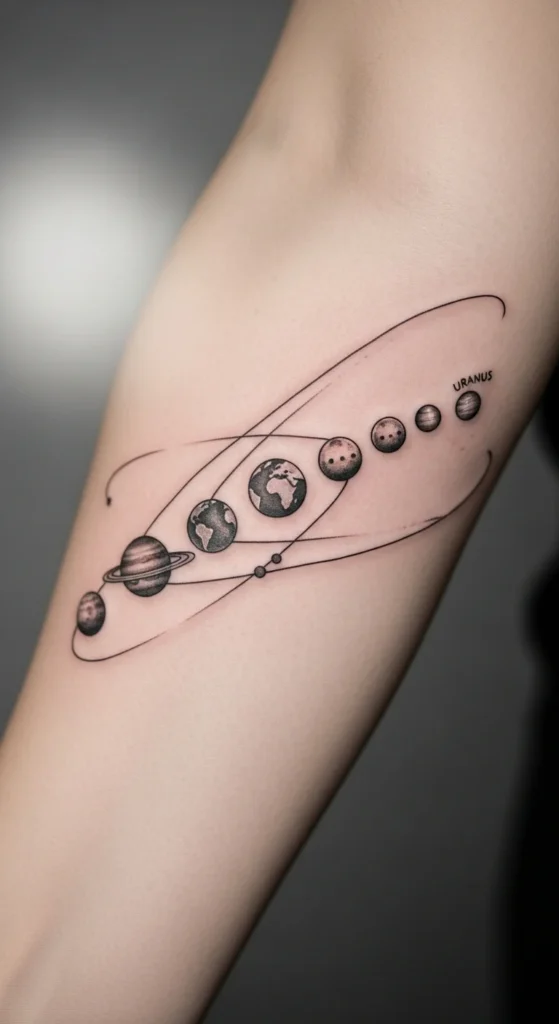 Planetary alignment tattoo