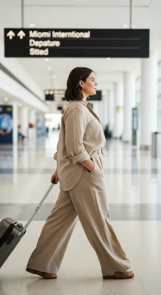 Plus size linen Miami outfit