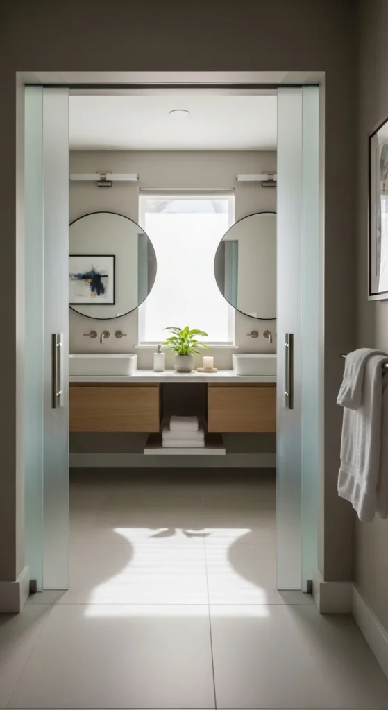 Pocket doors bathroom layou