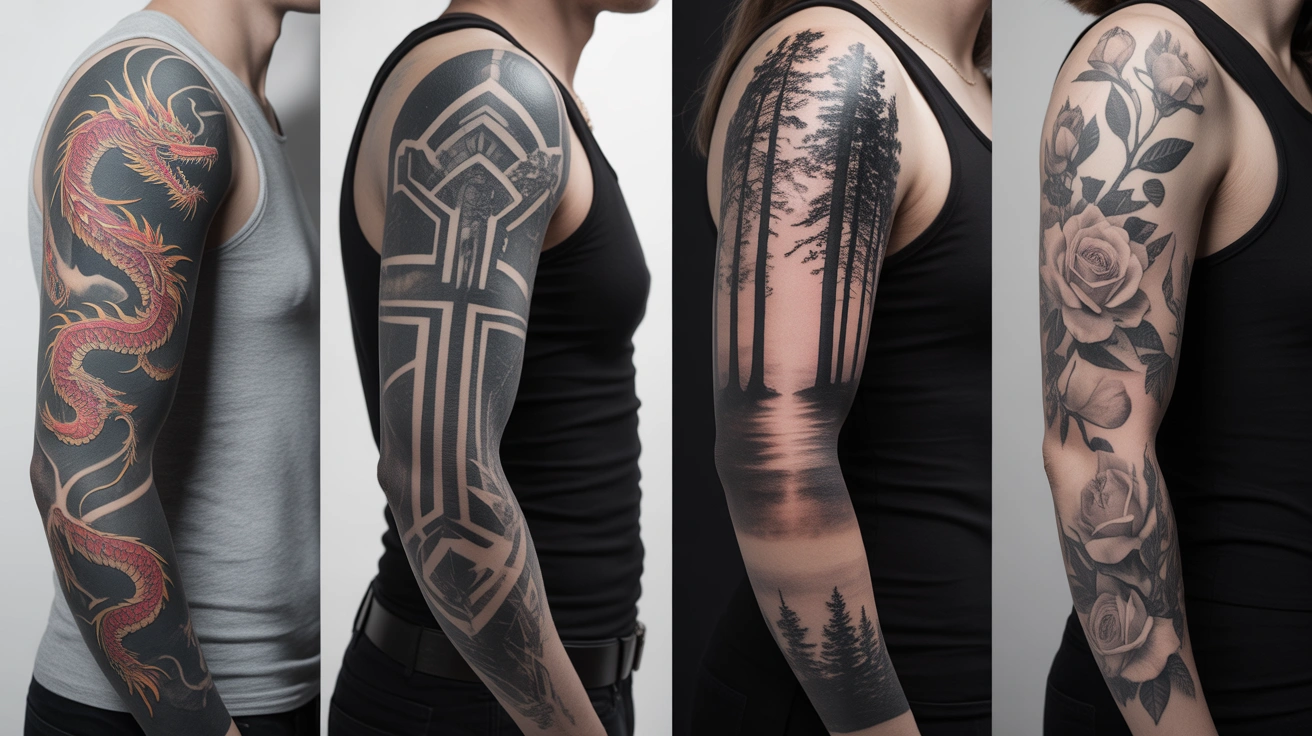 Right arm sleeve tattoos