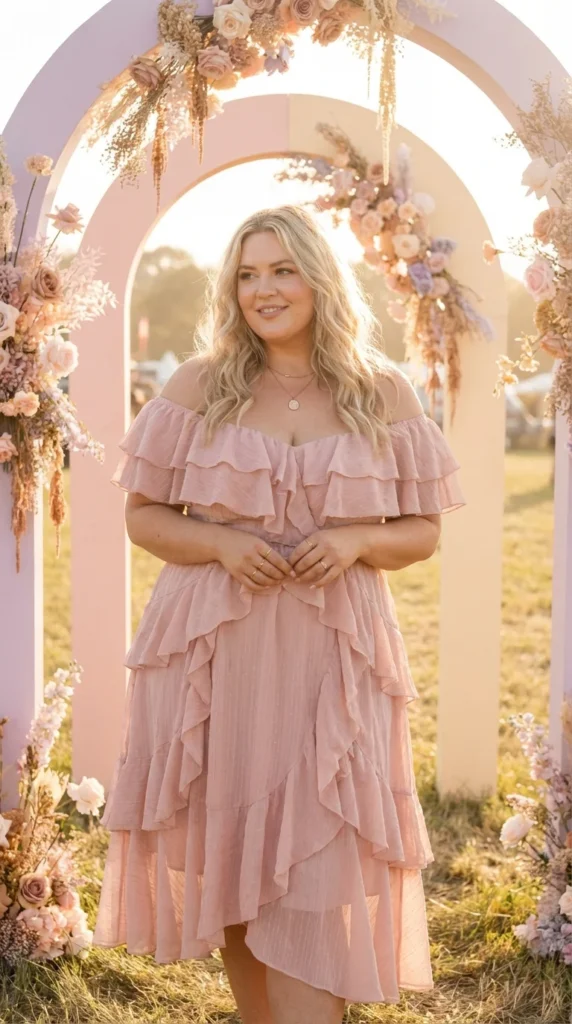 Romantic plus size Coachella dress