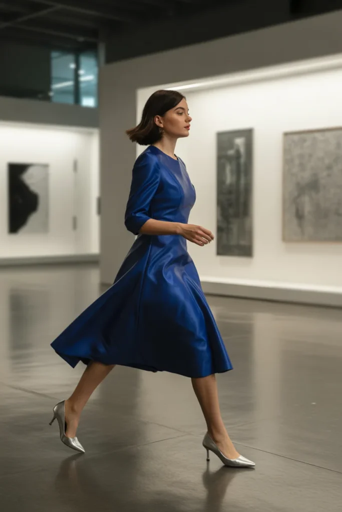 Royal blue bridesmaid ensemble cocktail