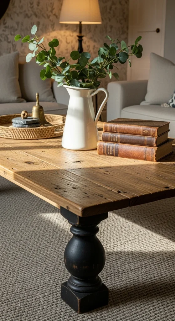 Rustic farmhouse coffee table