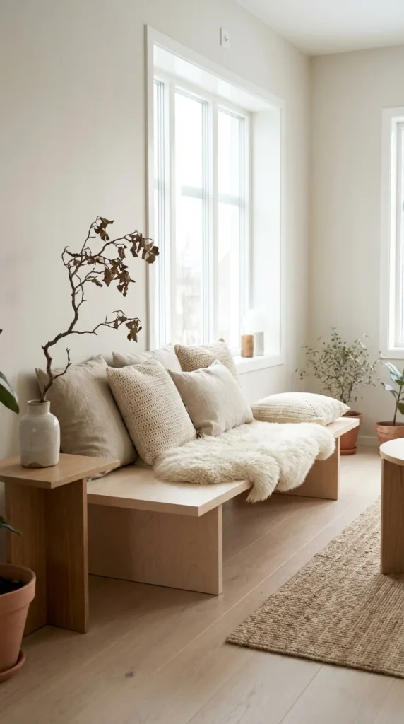 Scandinavian natural crochet cushions