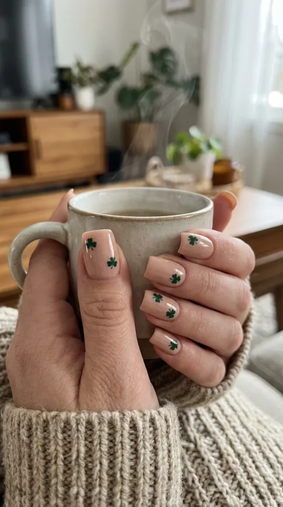 Shamrock nail art stamping