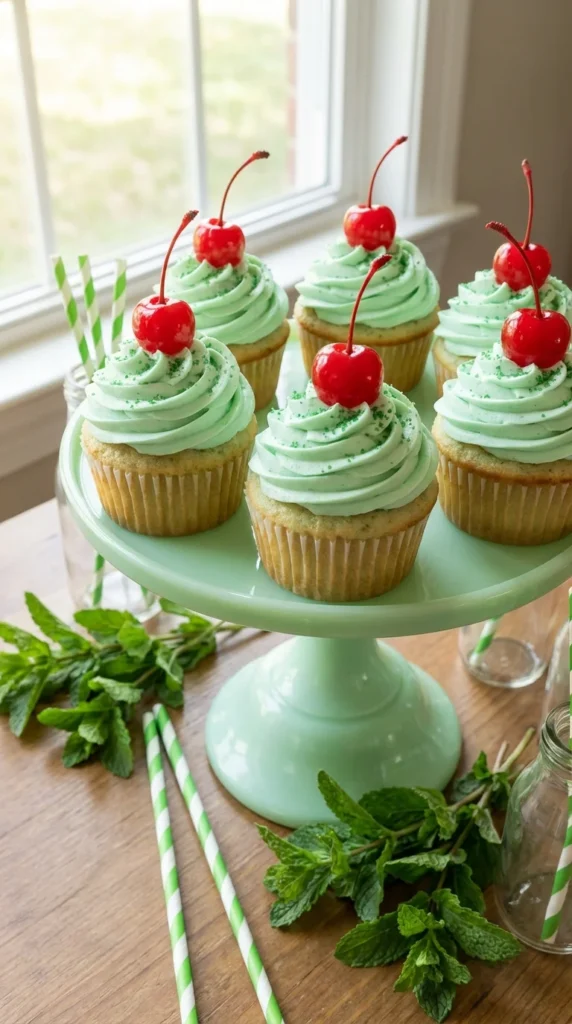 Shamrock shake St. Patrick's Day cupcakes
