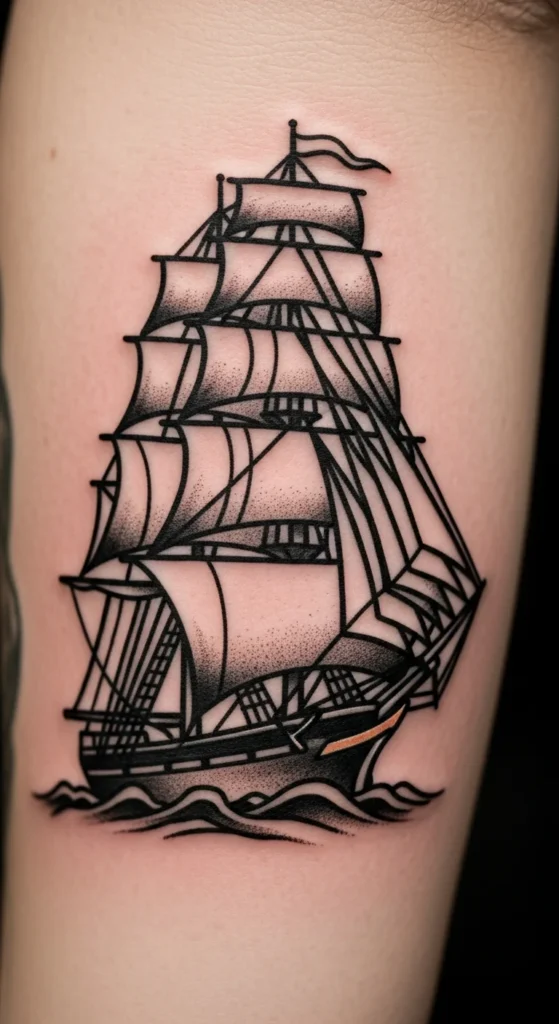 Ship tattoo old school