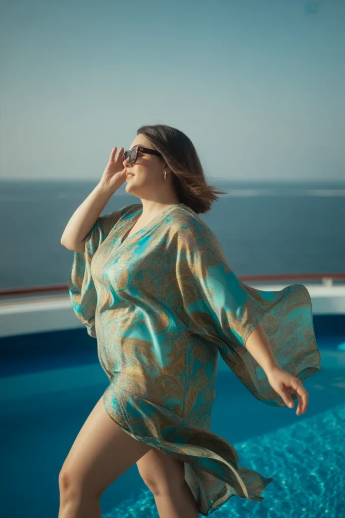 Silk kaftan cruise cover-up
