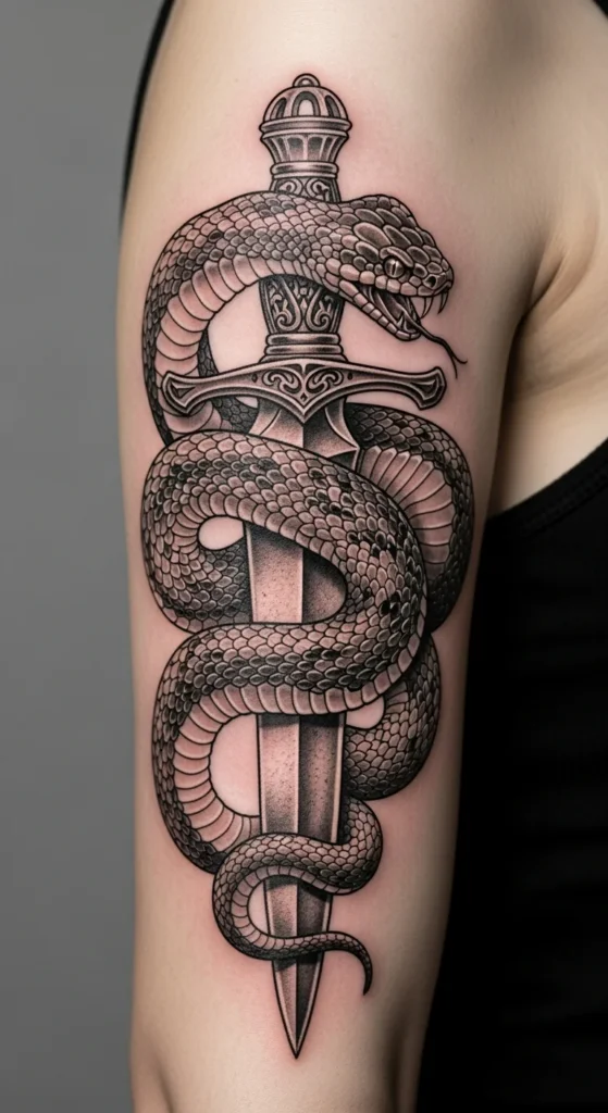 Snake tattoo traditional