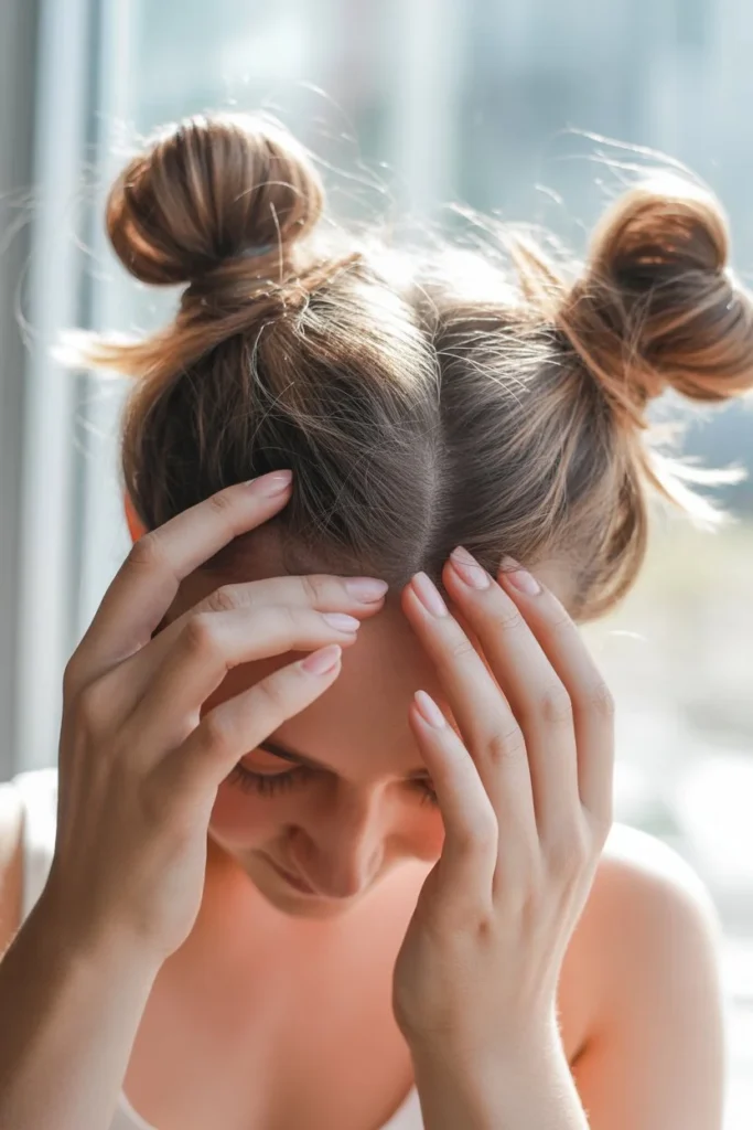 Space buns school hairstyle