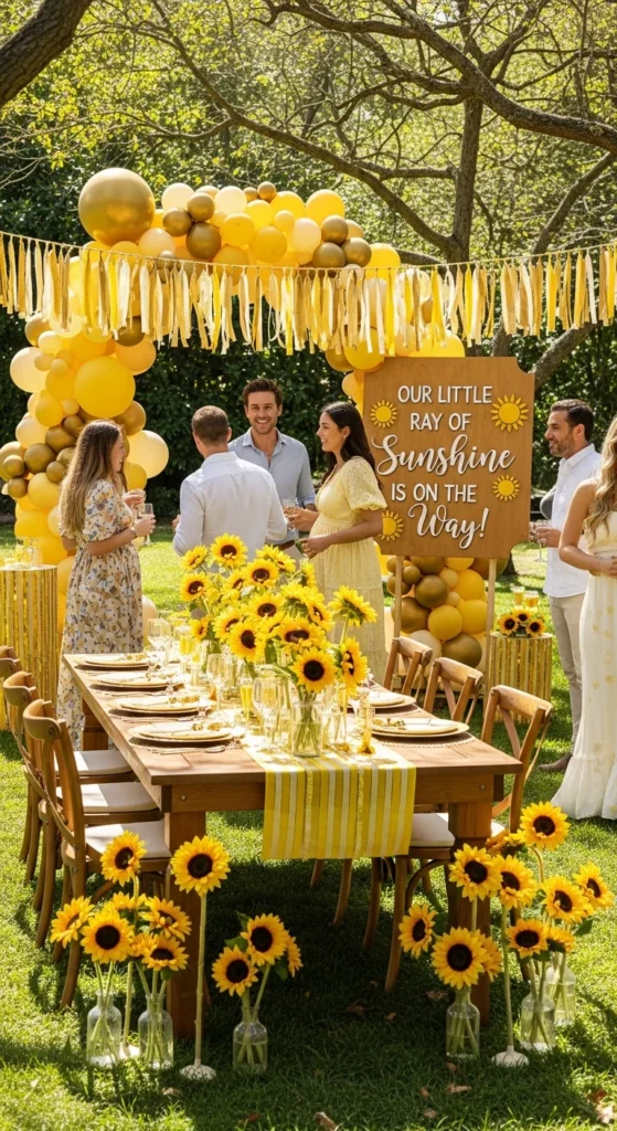 Sunshine baby shower decorations