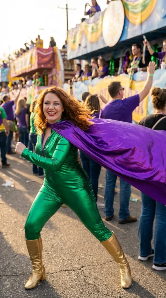 Superhero Mardi Gras cape outfit