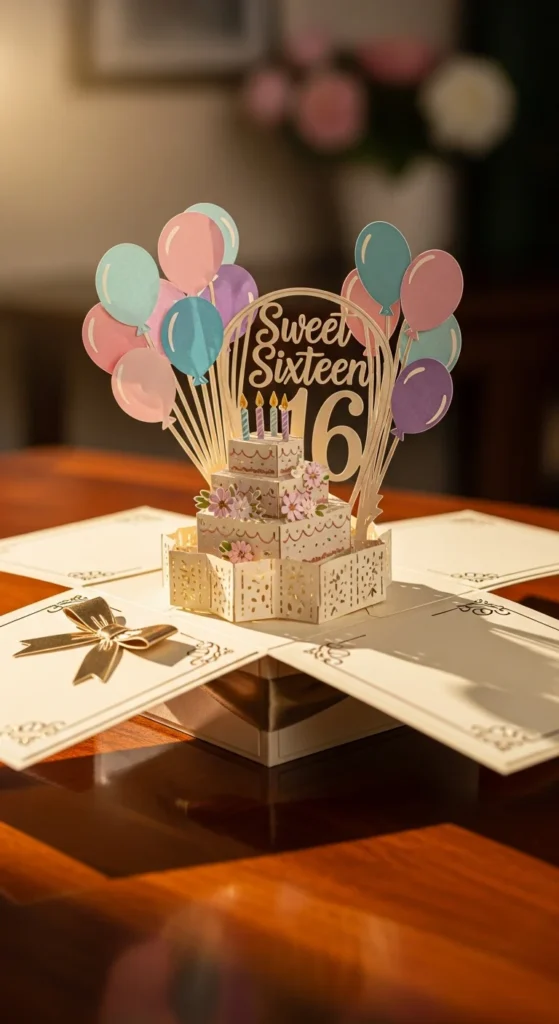 Sweet 16 pop-up card