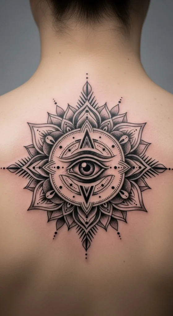 Third eye mandala tattoo