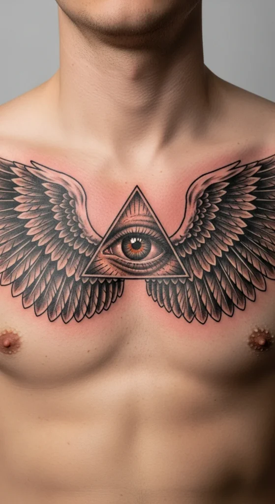 Third eye wings tattoo