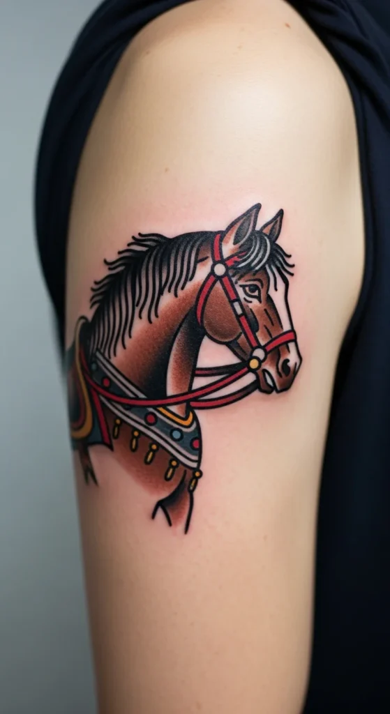 Traditional horse tattoo American