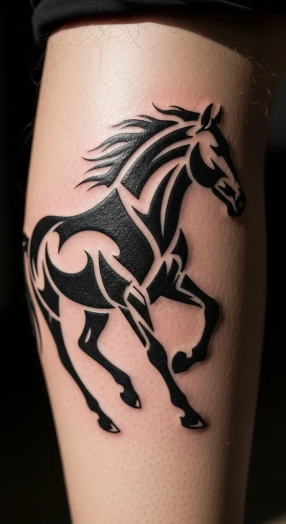 Tribal horse tattoo design