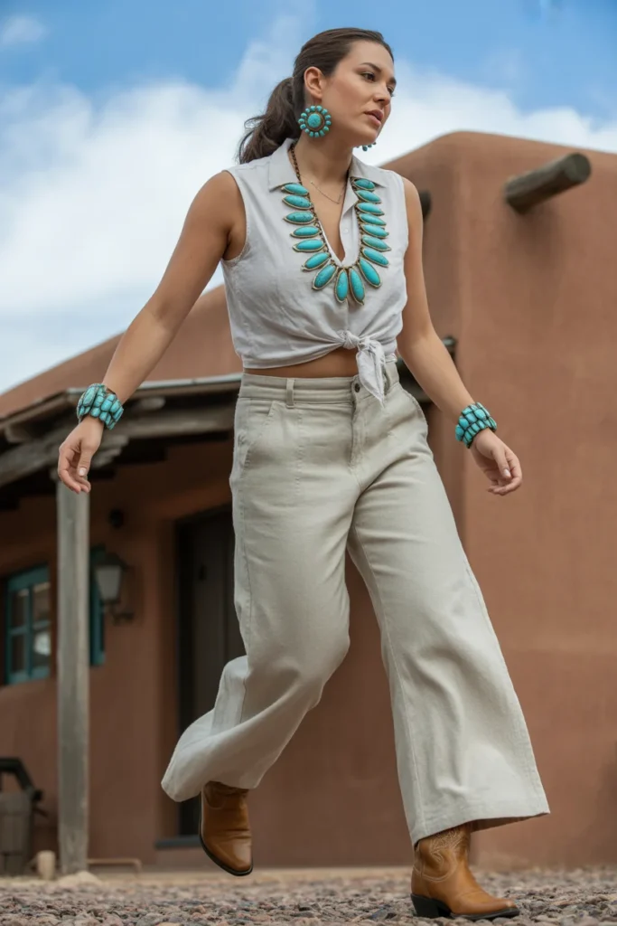 Turquoise western jewelry outfit