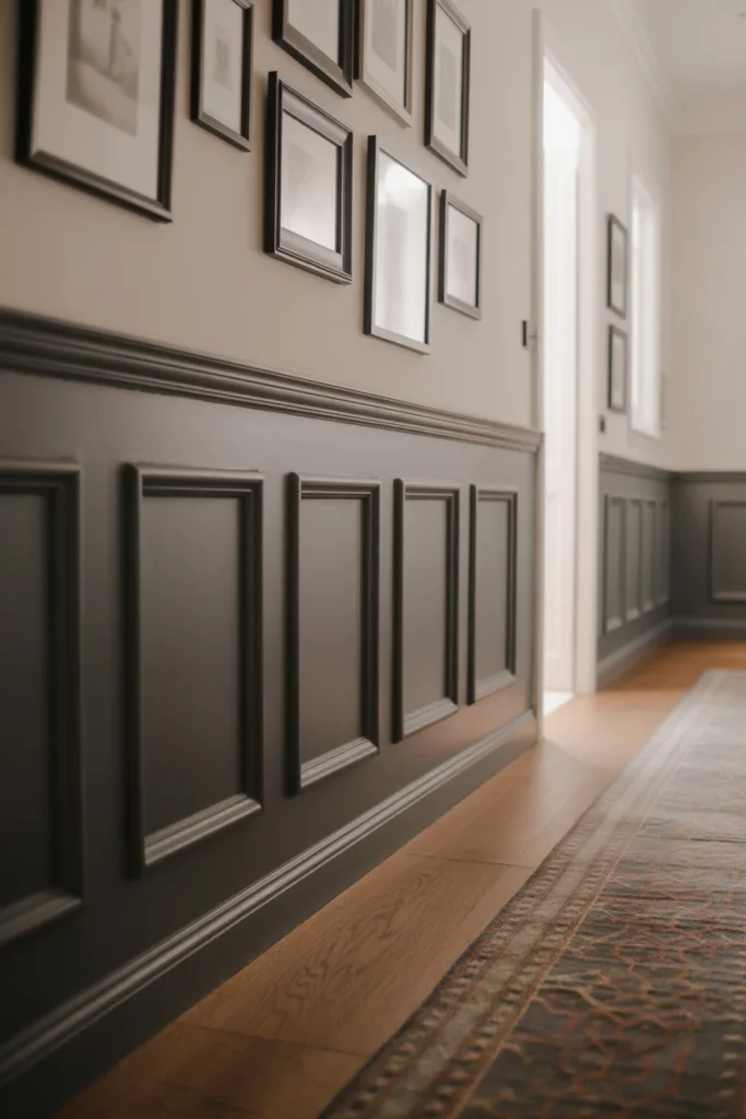 Two-tone board and batten hallway