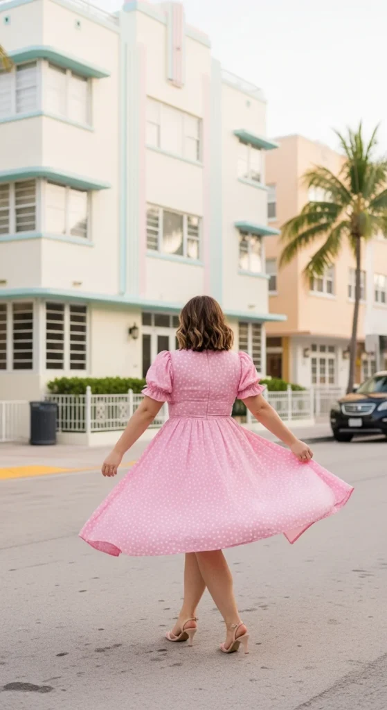 Vintage Miami tea dress plus size