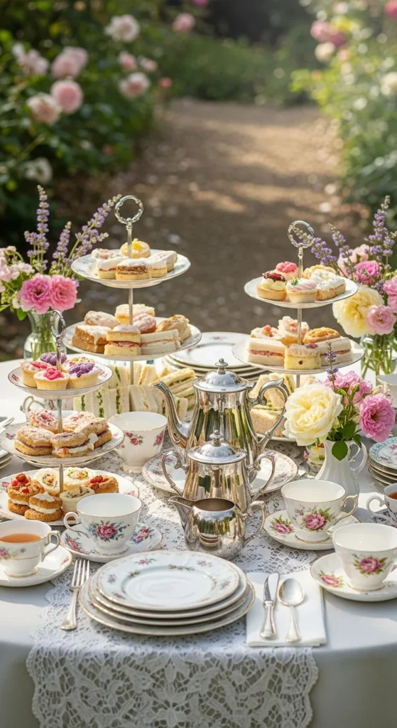 Vintage bridal shower décor